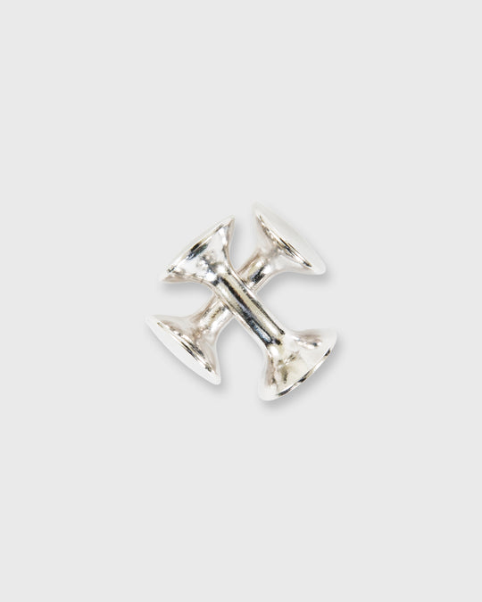 Circle Two-Way Cufflinks in White Rhodium