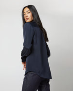Load image into Gallery viewer, Icon Blouse in Navy Silk Crepe de Chine
