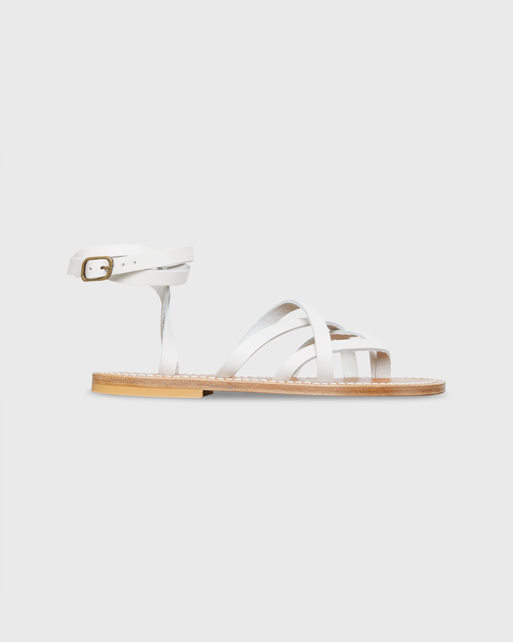 Zenobie Sandal in White Leather