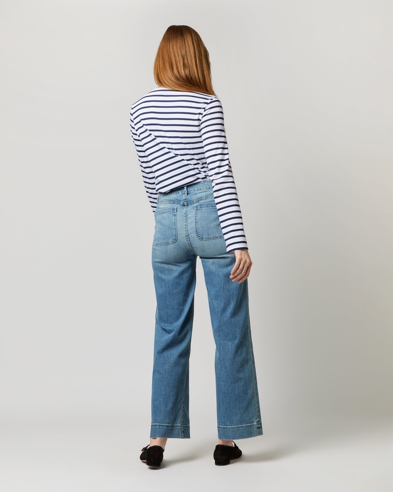 Modern Minquiers Tee in Neige/Marine Stripe