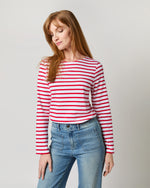 Load image into Gallery viewer, Modern Minquiers Tee in Neige/Tulip Stripe
