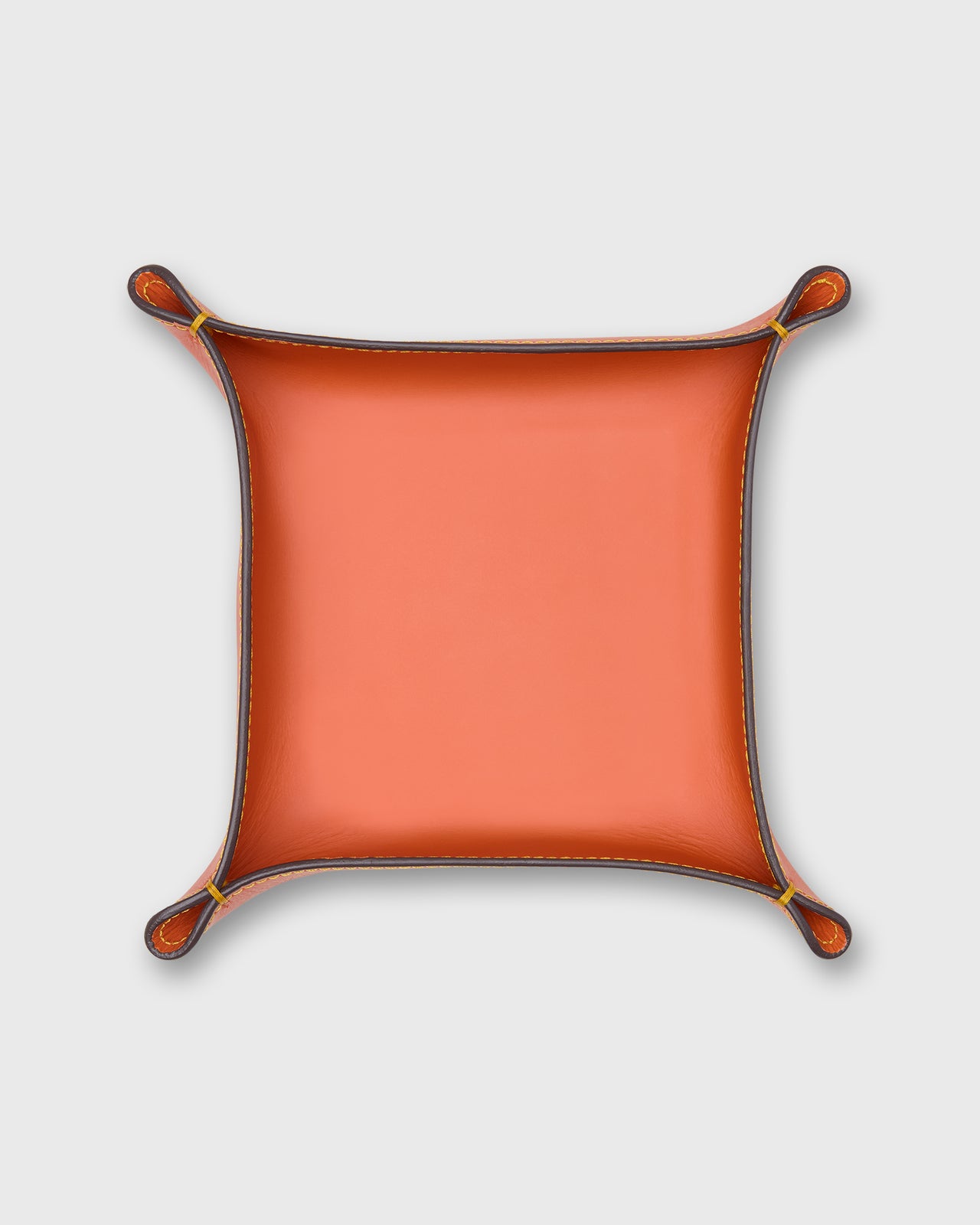 Medium Tray in Orange Leather