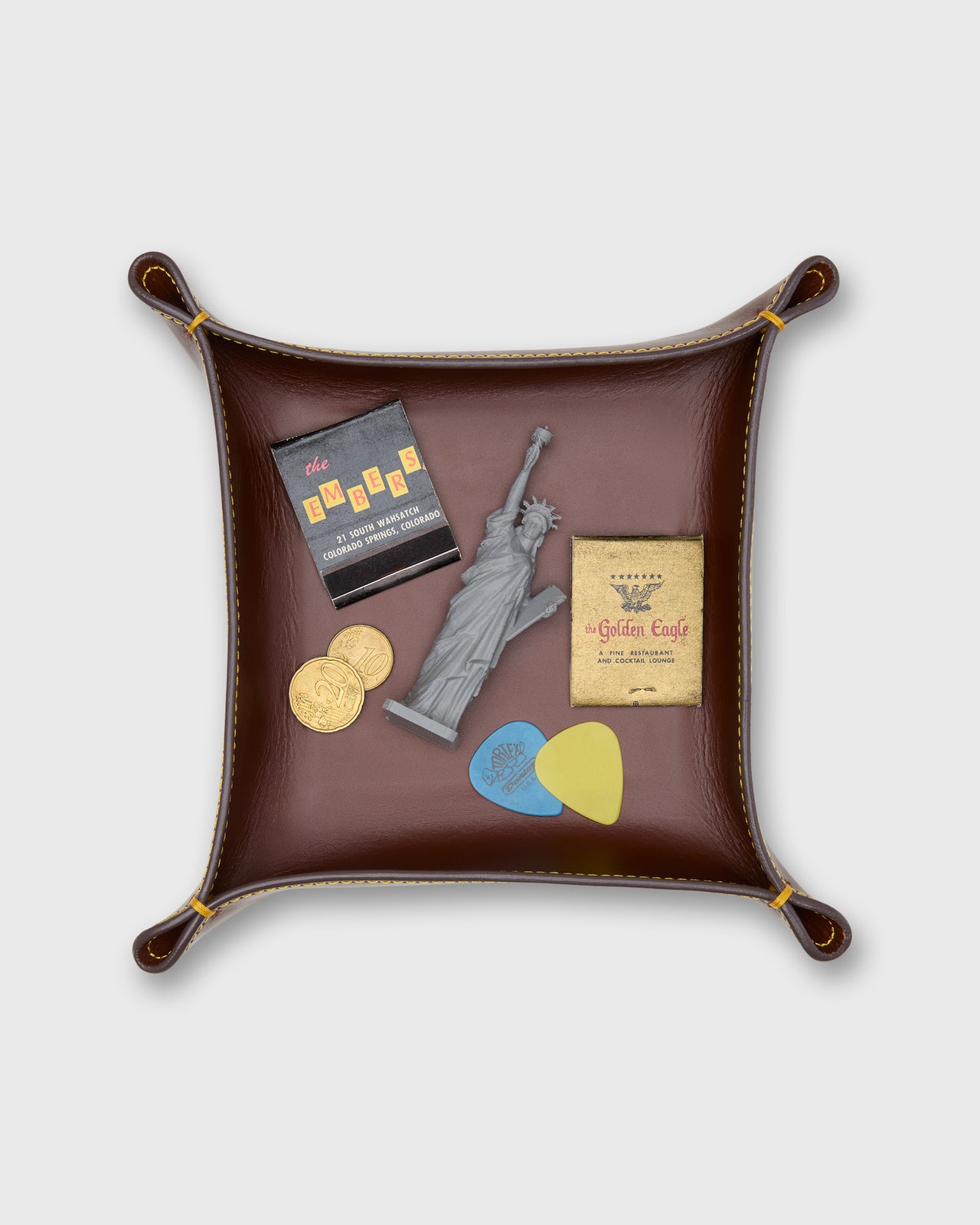 Medium Tray in Papaya Leather