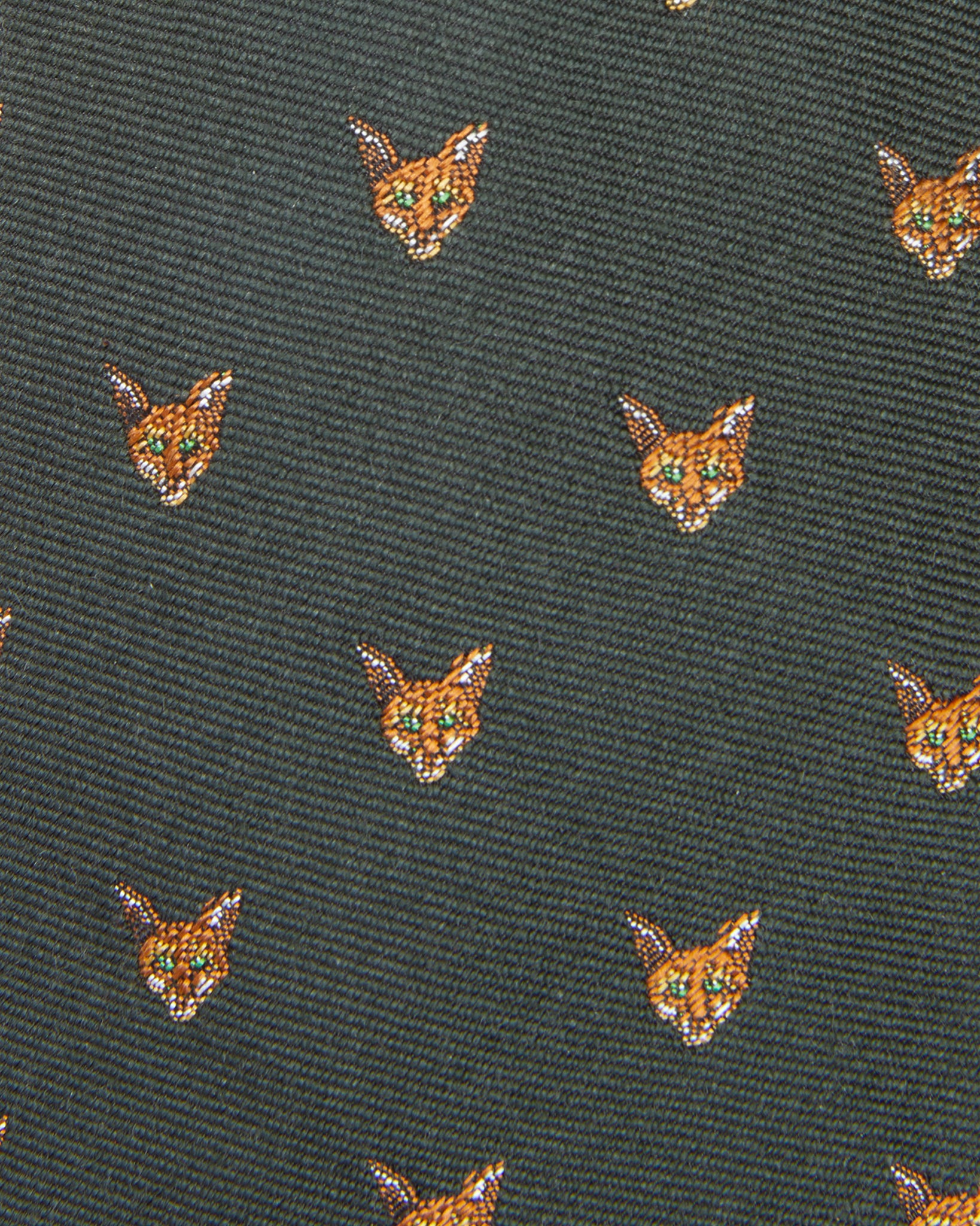 Wool Challis Club Tie in Olive Fox