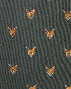 Wool Challis Club Tie in Olive Fox