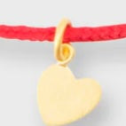 Small Heart Charm Bracelet in Gold/Assorted Color Cord