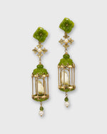 Load image into Gallery viewer, Aviary Classic Earrings in Gold/Jade/White
