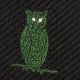 Silk Woven Club Tie in Black/Green Owl