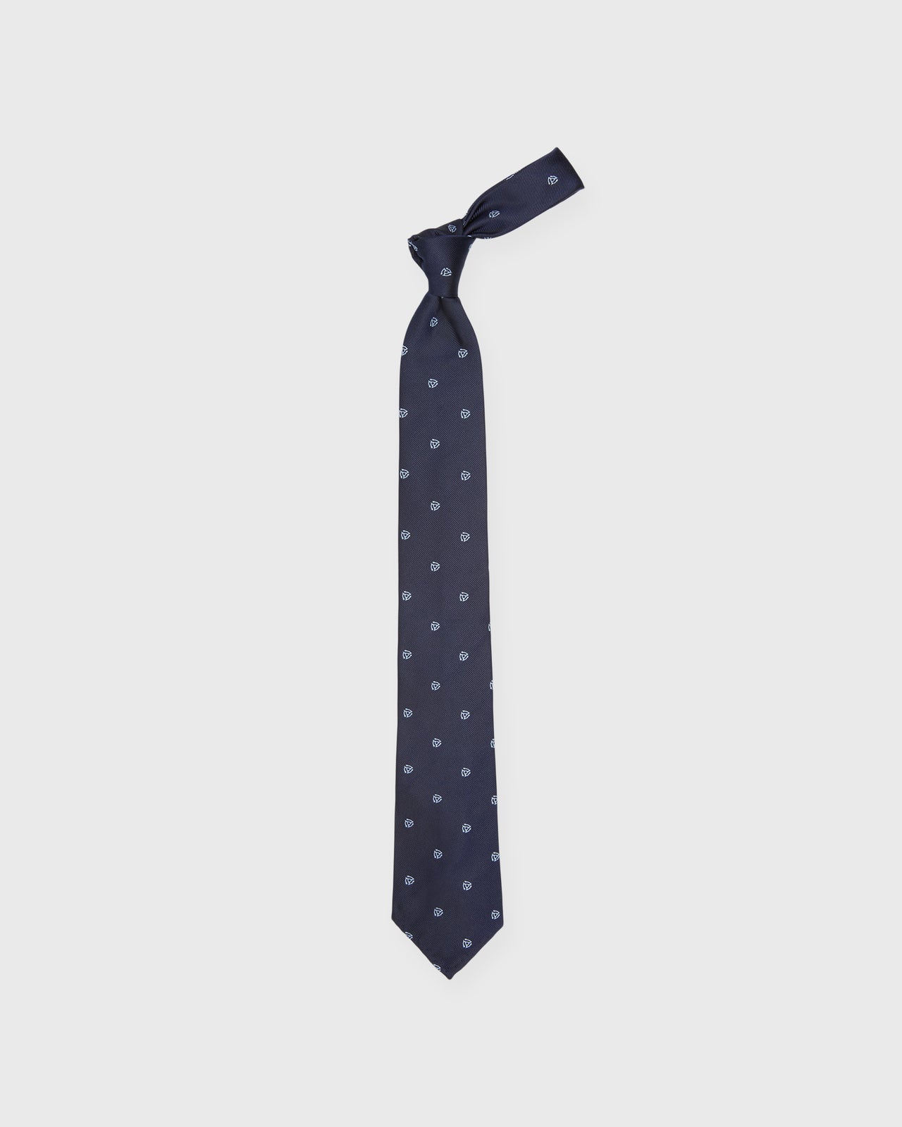 Silk Woven Club Tie in Navy/Sky 45 Turntable Adapter
