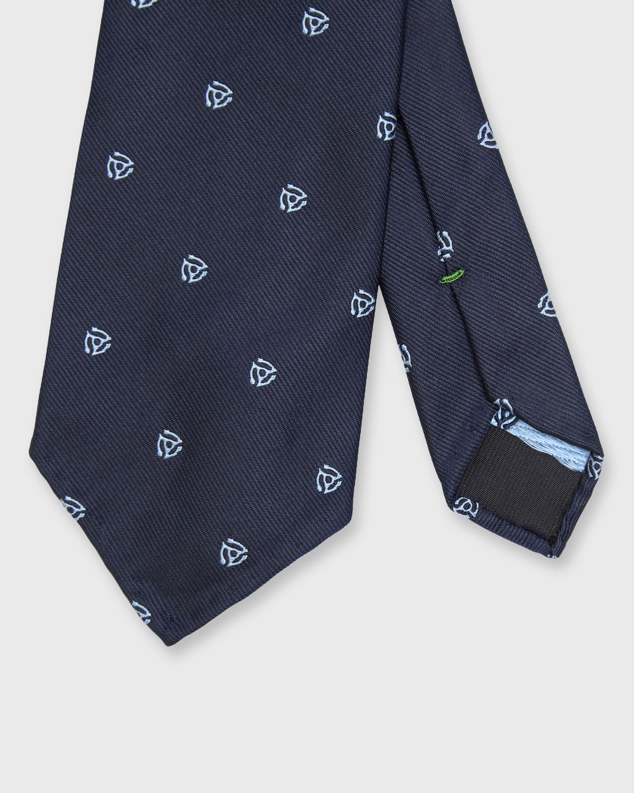 Silk Woven Club Tie in Navy/Sky 45 Turntable Adapter