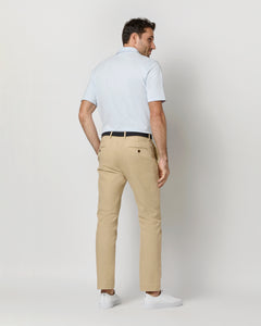 Short-Sleeved Polo in Pale Blue Pima Pique