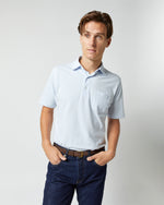 Load image into Gallery viewer, Short-Sleeved Polo in Pale Blue Pima Pique
