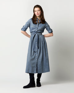 Classic Shirtwaist Dress in Cotolino Chambray