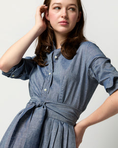 Classic Shirtwaist Dress in Cotolino Chambray Shop Ann Mashburn