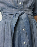 Load image into Gallery viewer, Classic Shirtwaist Dress in Cotolino Chambray
