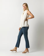 Load image into Gallery viewer, Sleeveless Tie-Neck Blouse in Ivory Silk Crepe de Chine
