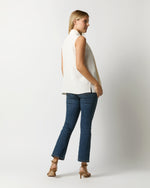 Load image into Gallery viewer, Sleeveless Tie-Neck Blouse in Ivory Silk Crepe de Chine
