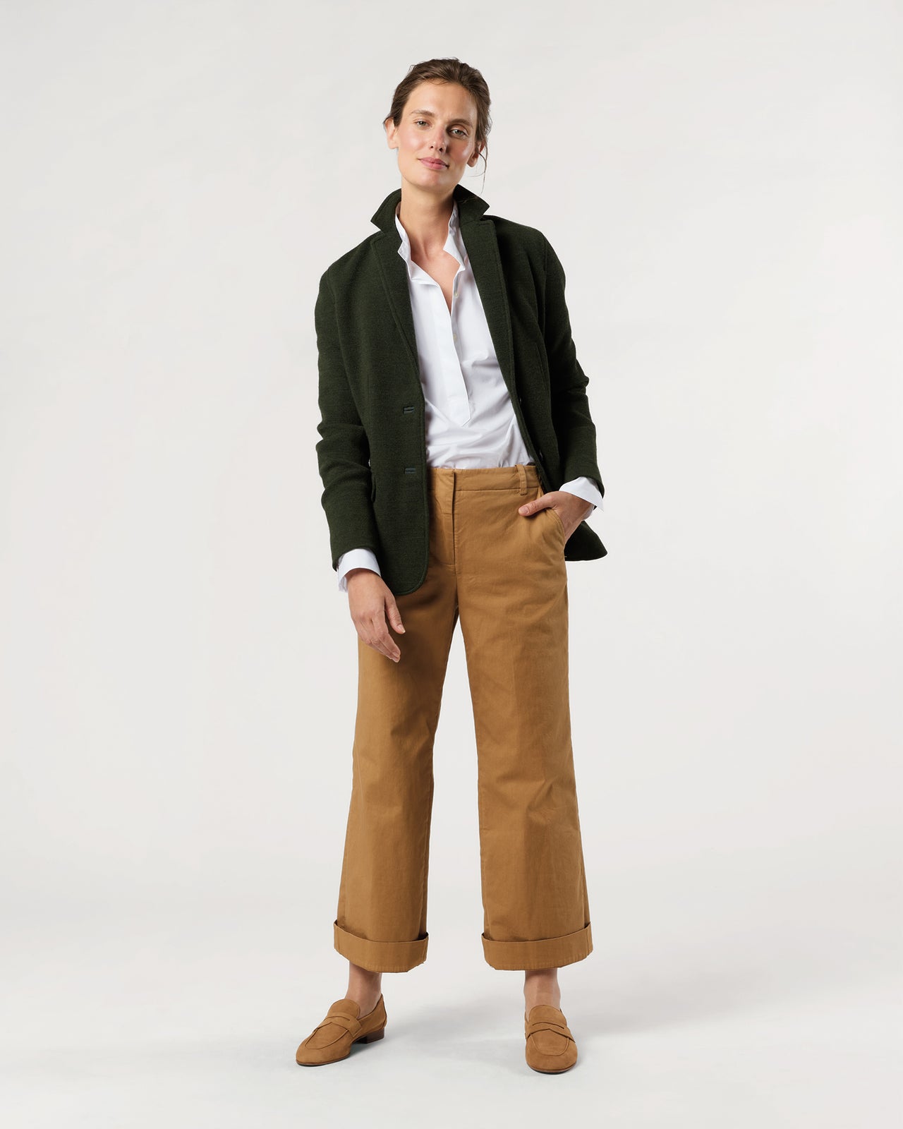 Palmer Jacket in Dark Olive Pique Knit