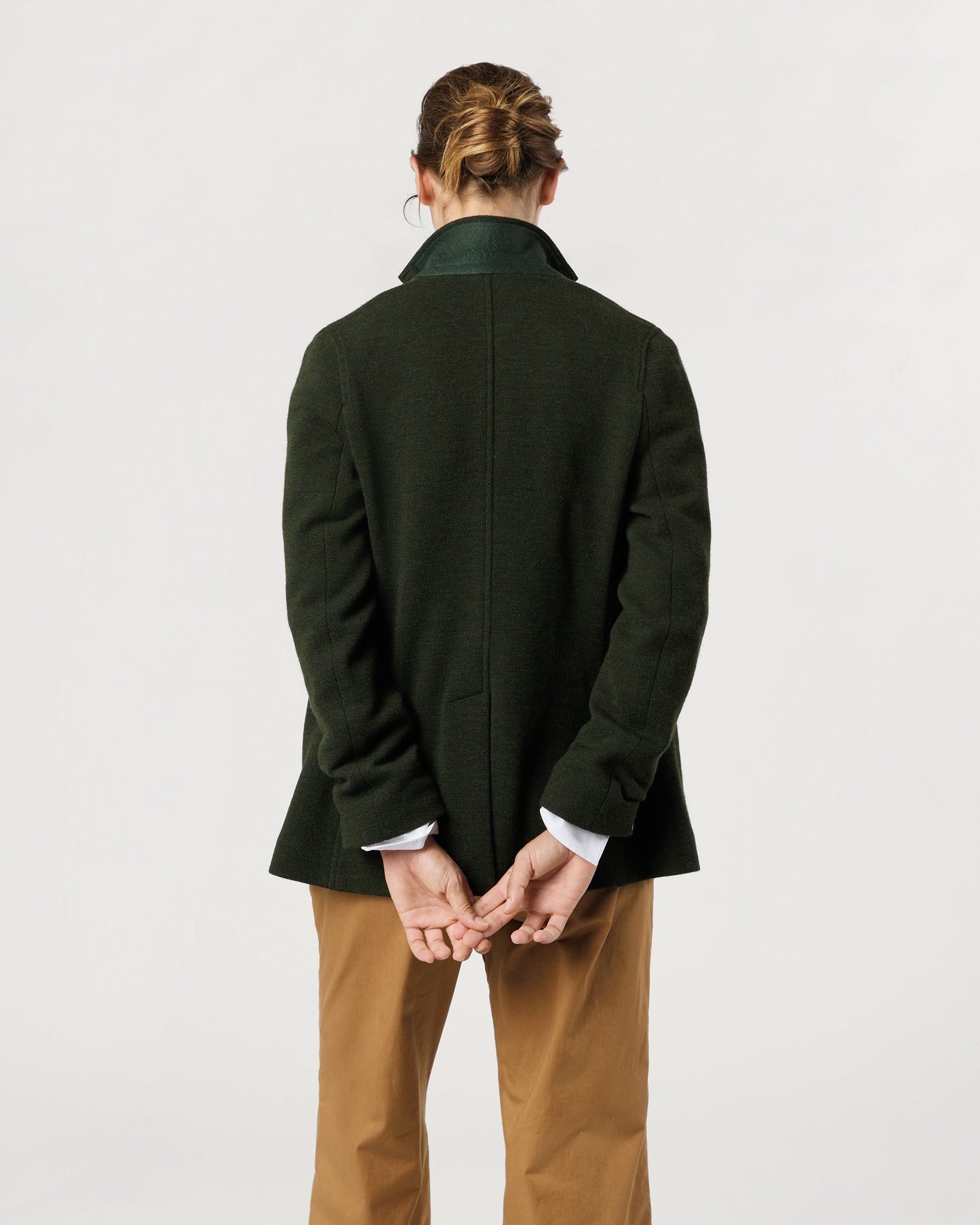 Palmer Jacket in Dark Olive Pique Knit