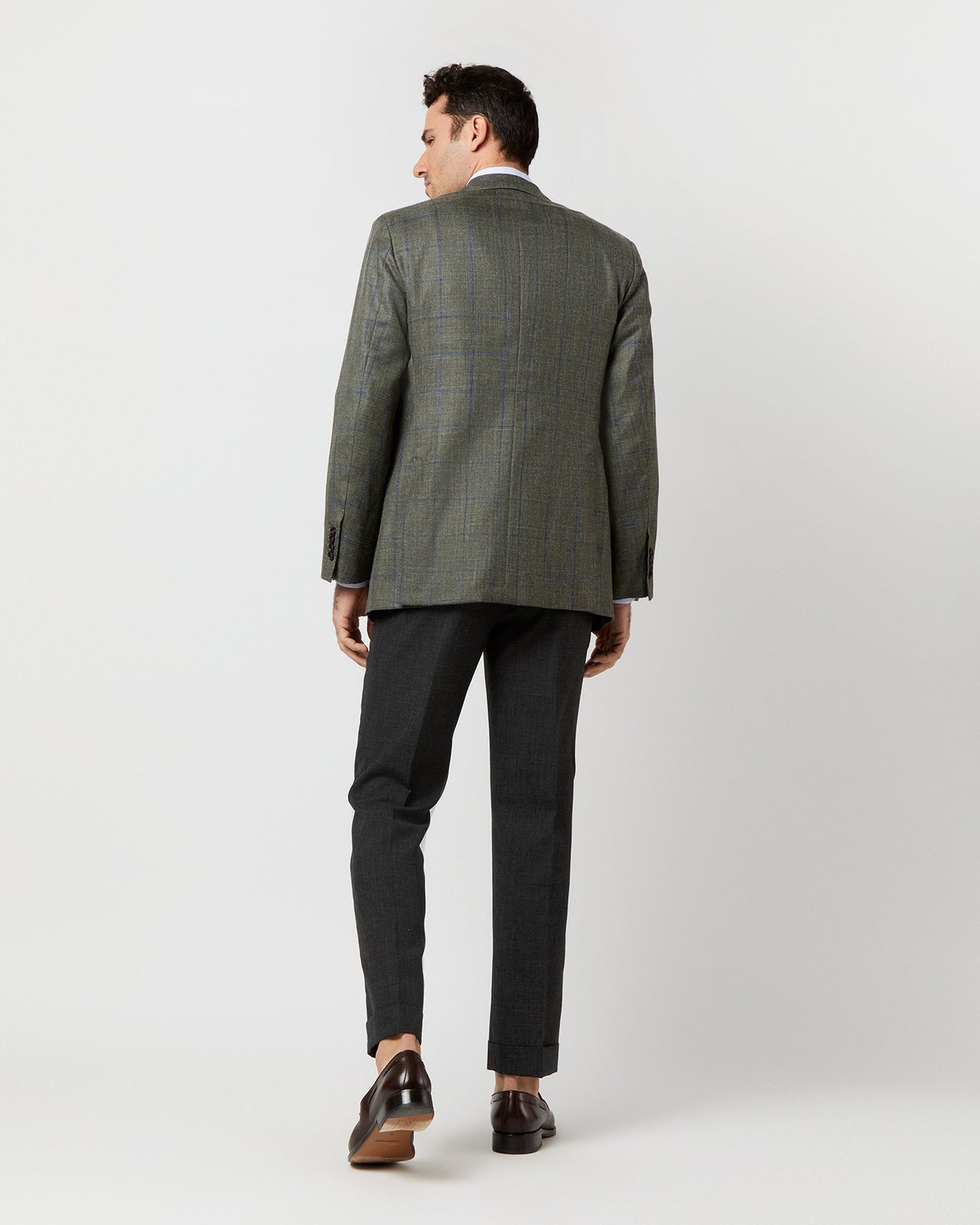 Virgil No. 2 Jacket in Olive/Blue Plaid Twill