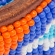 1.25" African Beaded Belt in Orange/Blue/Turquoise/White Chobe Design