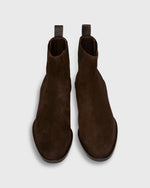 Load image into Gallery viewer, Heeled Chelsea Boot in Brown Suede
