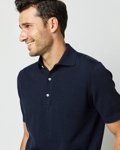 Rally Polo Sweater in Navy Cotton