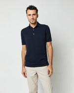 Load image into Gallery viewer, Rally Polo Sweater in Navy Cotton

