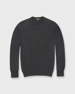 Fine-Gauge Crewneck Sweater in Heather Charcoal Escorial Wool