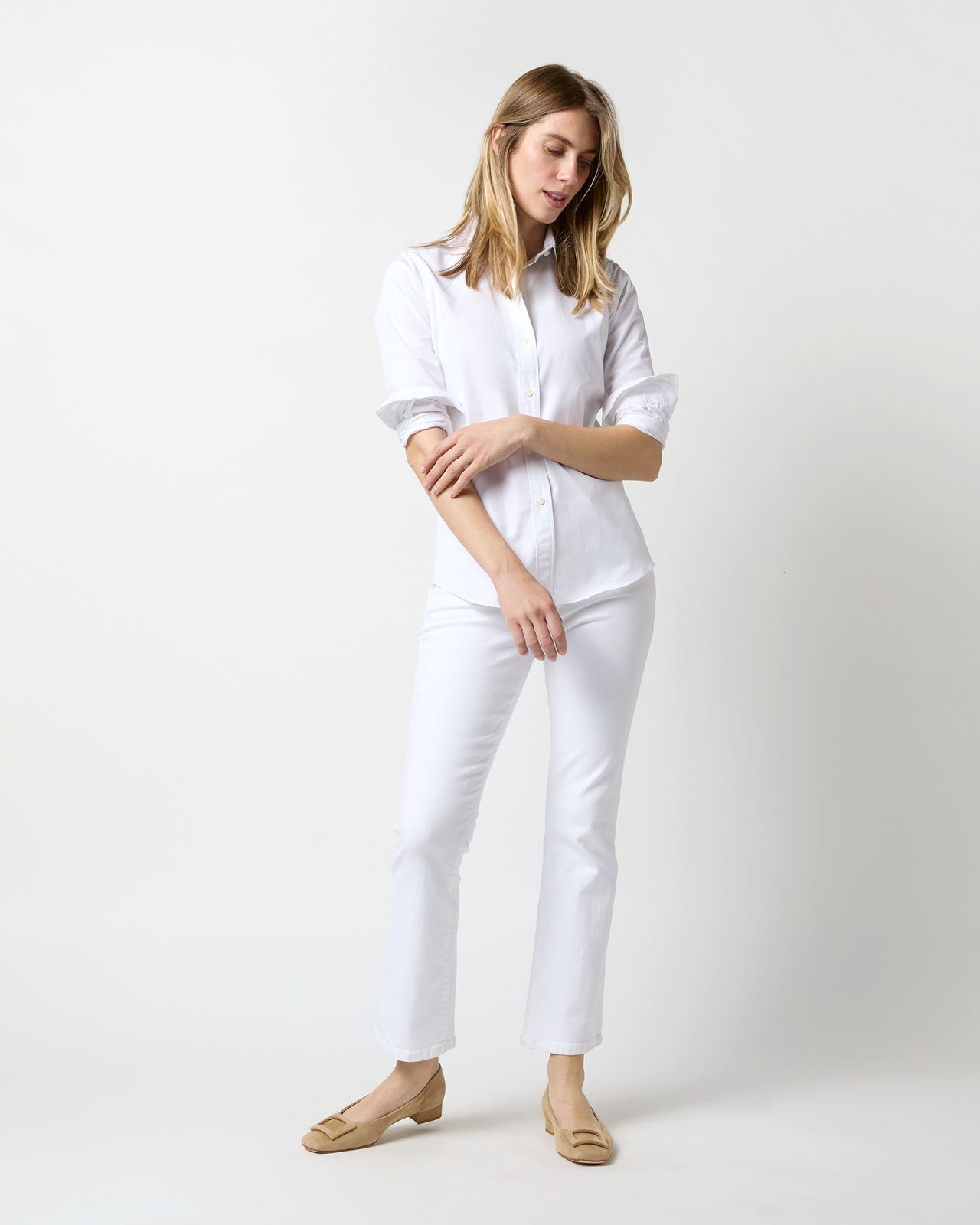 Icon Shirt in White Poplin