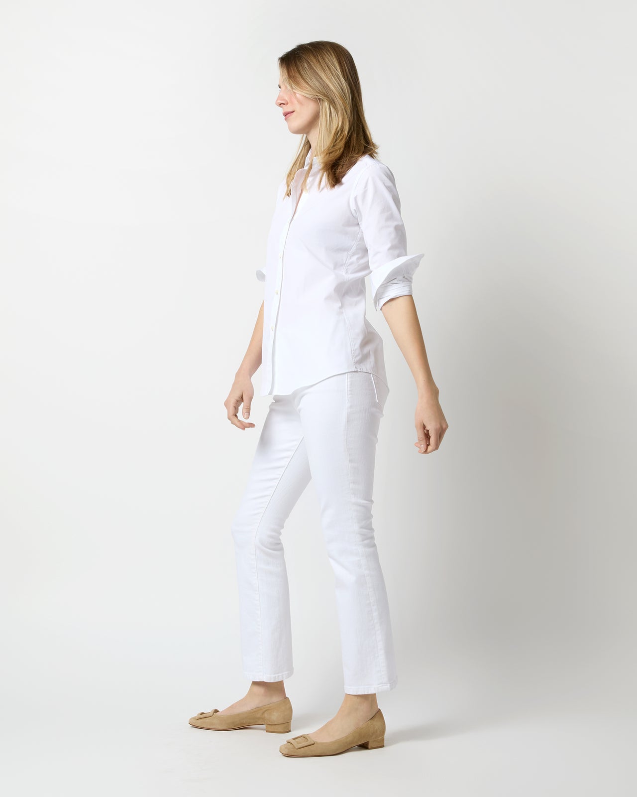 Icon Shirt in White Poplin