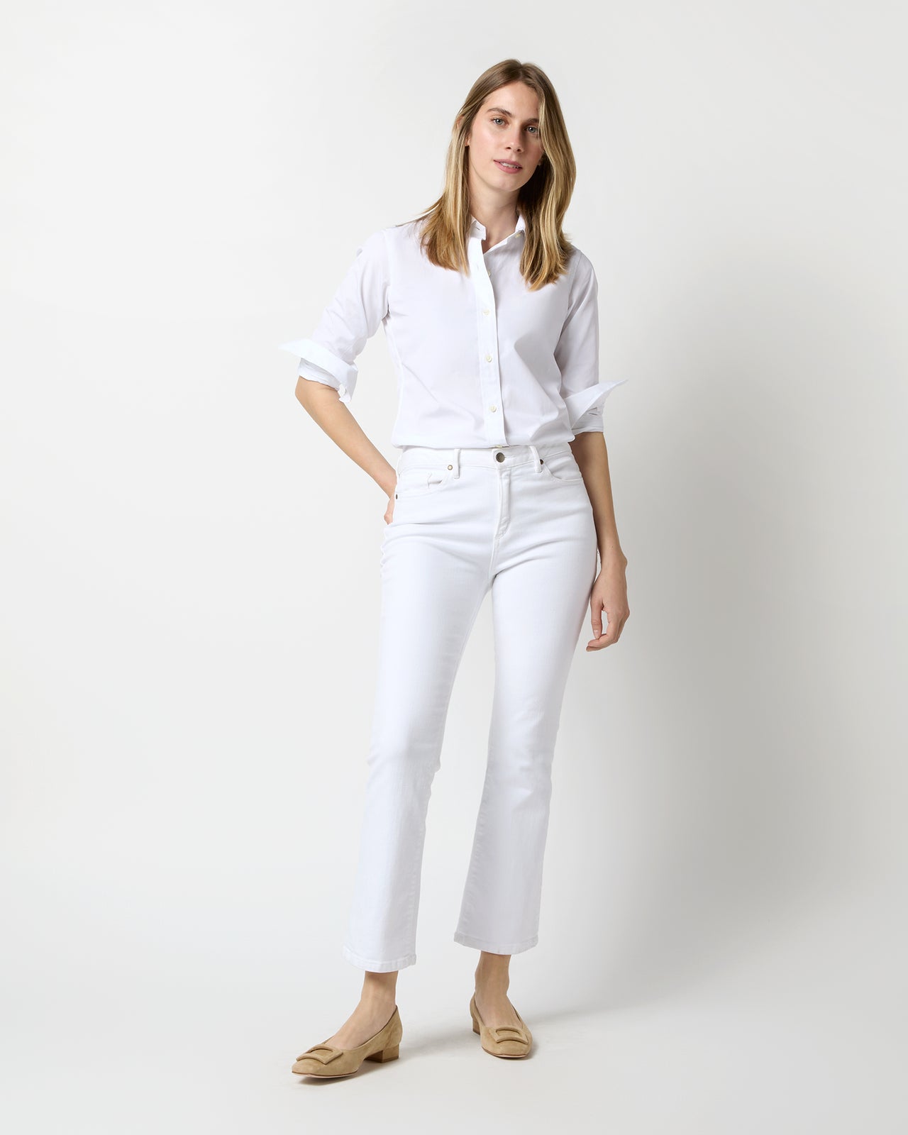 Icon Shirt in White Poplin