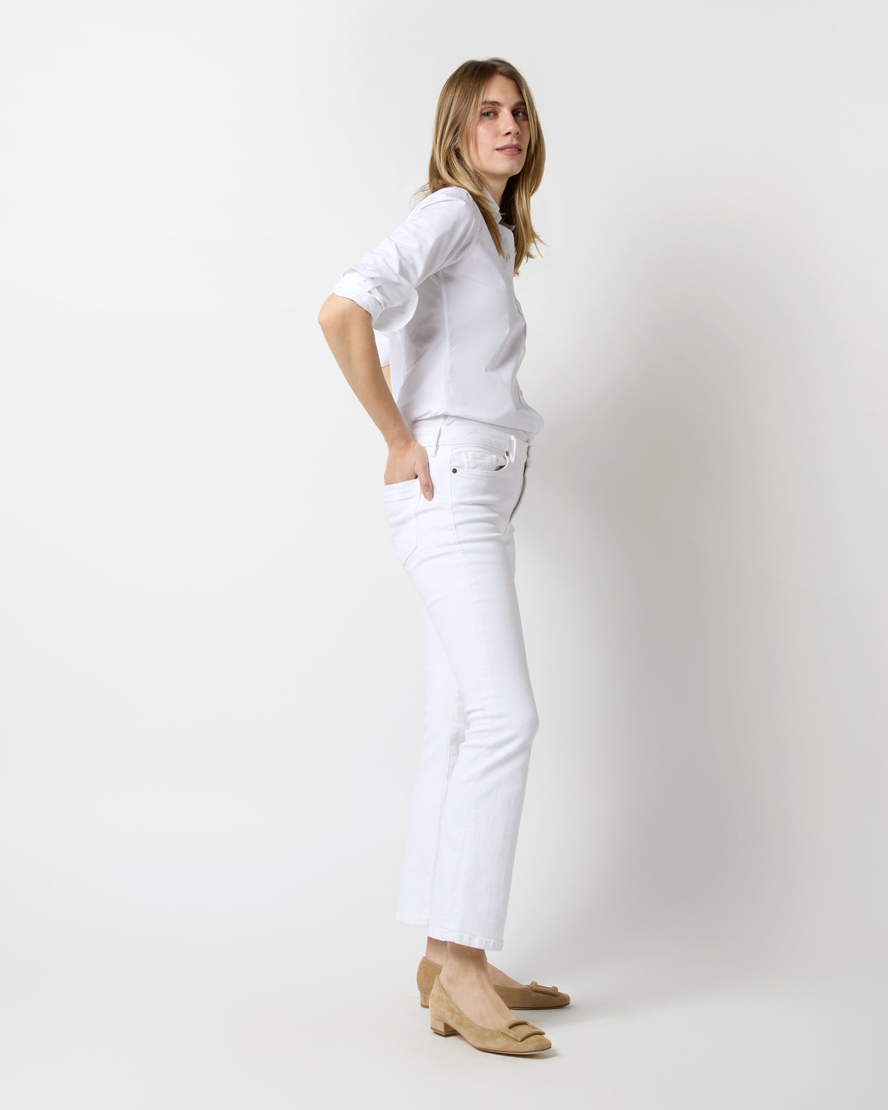 Icon Shirt in White Poplin