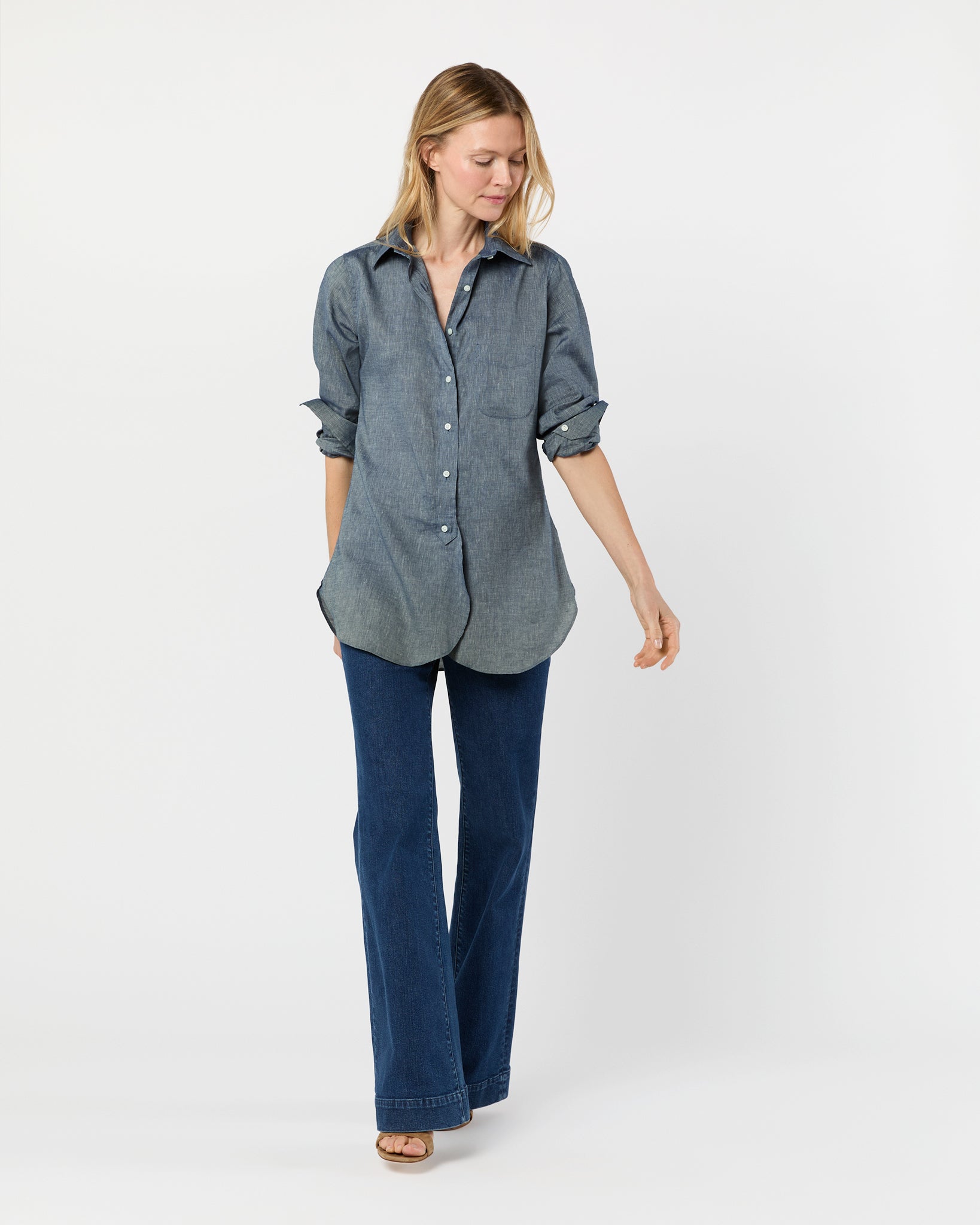Boyfriend Shirt in Indigo Cotolino Chambray