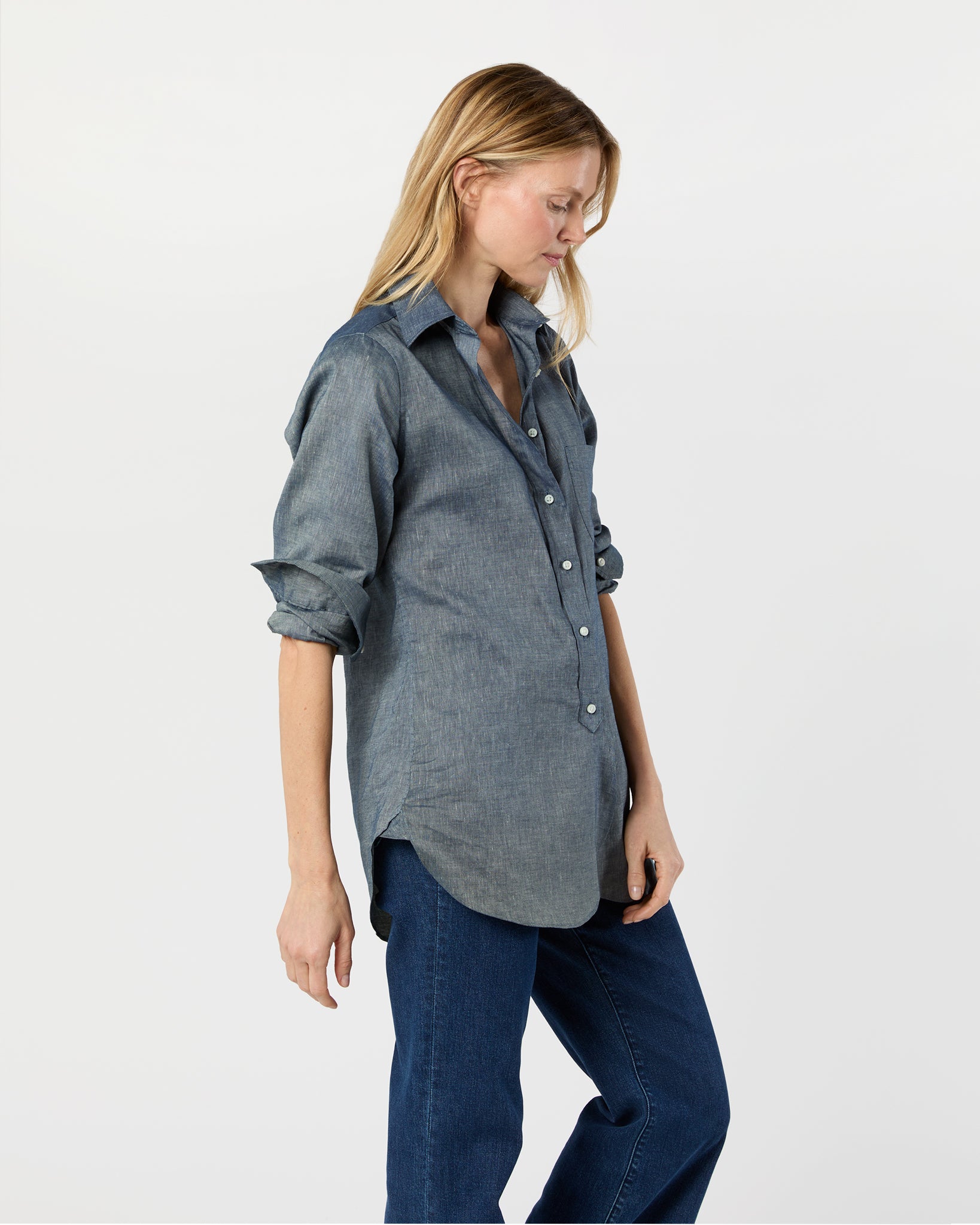 Boyfriend Shirt in Indigo Cotolino Chambray