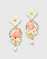 Load image into Gallery viewer, Chick Earrings in Gold/White/Pink
