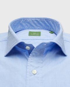 Spread Collar Sport Shirt in Light Blue Chambray