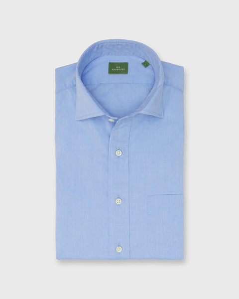 Spread Collar Sport Shirt in Light Blue Chambray | Shop Sid Mashburn