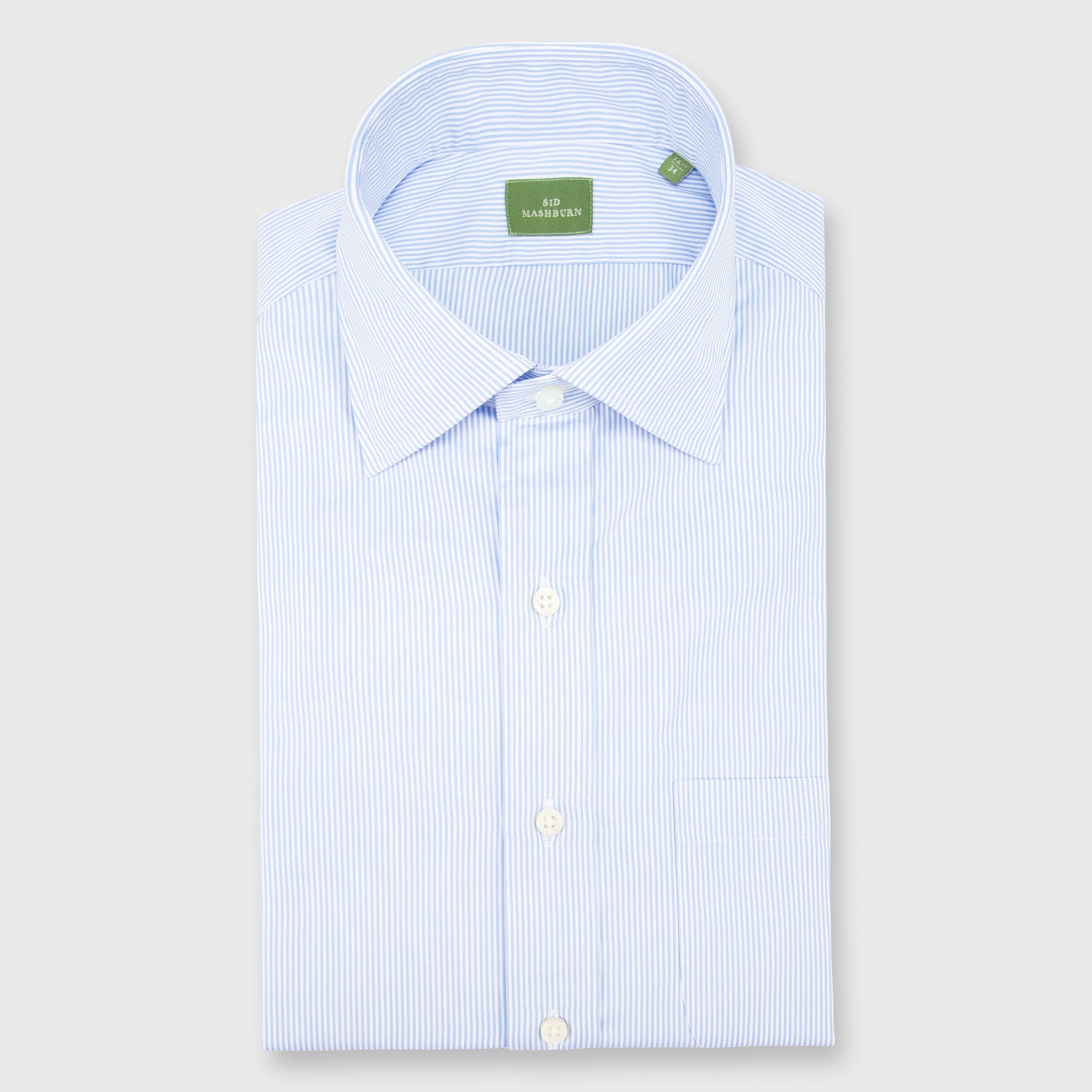 Made-to-Measure Shirt in Sky Small Bengal Stripe Poplin