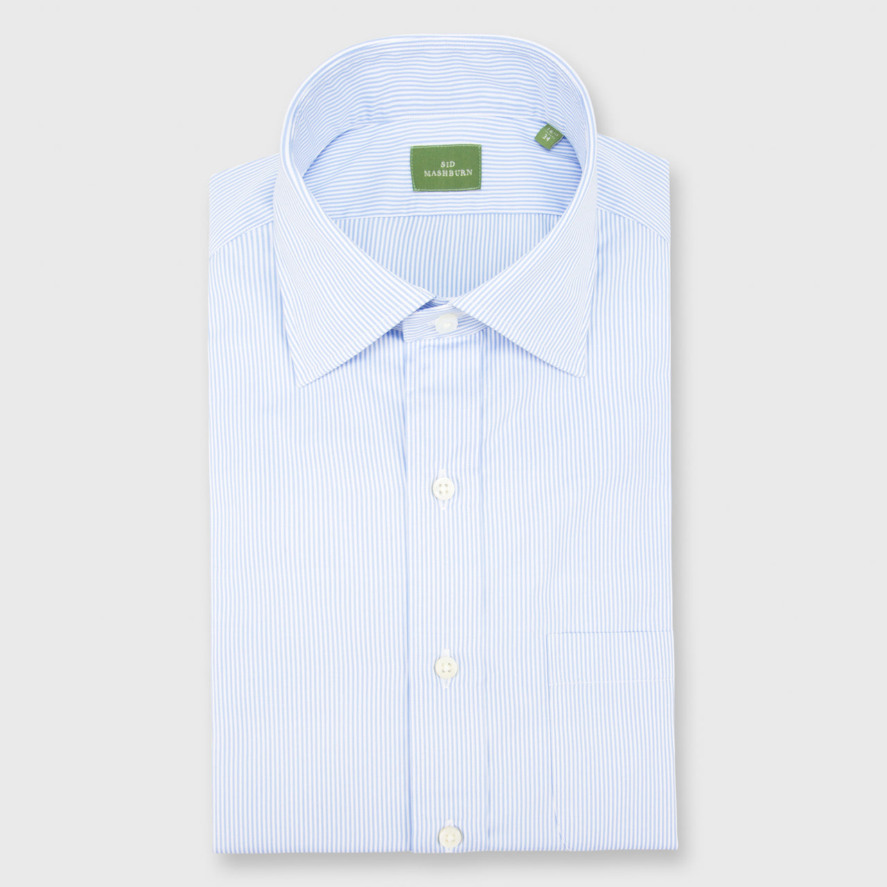 Made-to-Measure Shirt in Sky Small Bengal Stripe Poplin