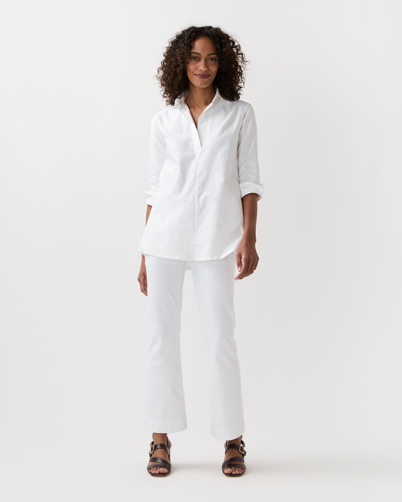 Designer Tunic in White Roxford | Shop Ann Mashburn