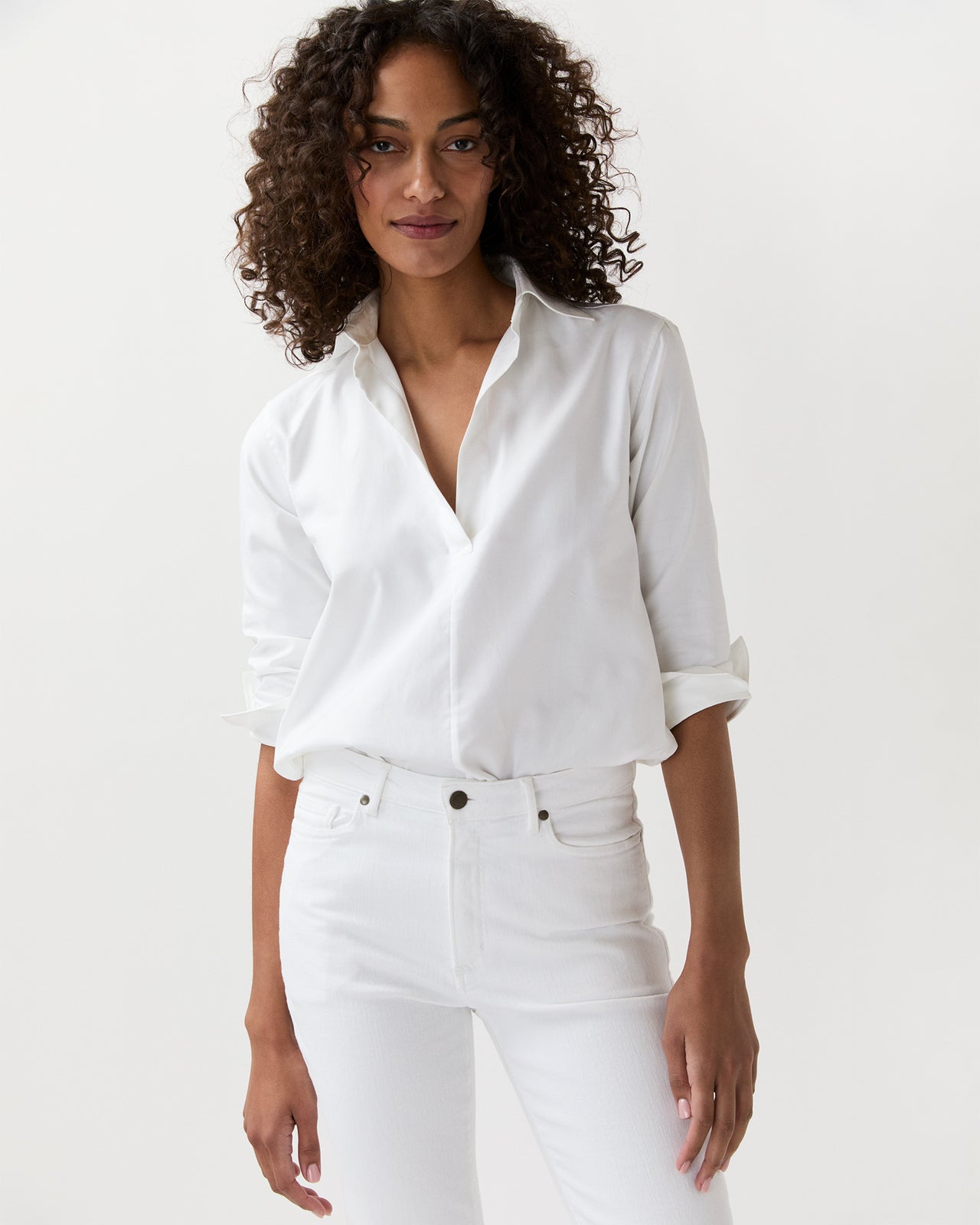 Designer Tunic in White Roxford | Shop Ann Mashburn