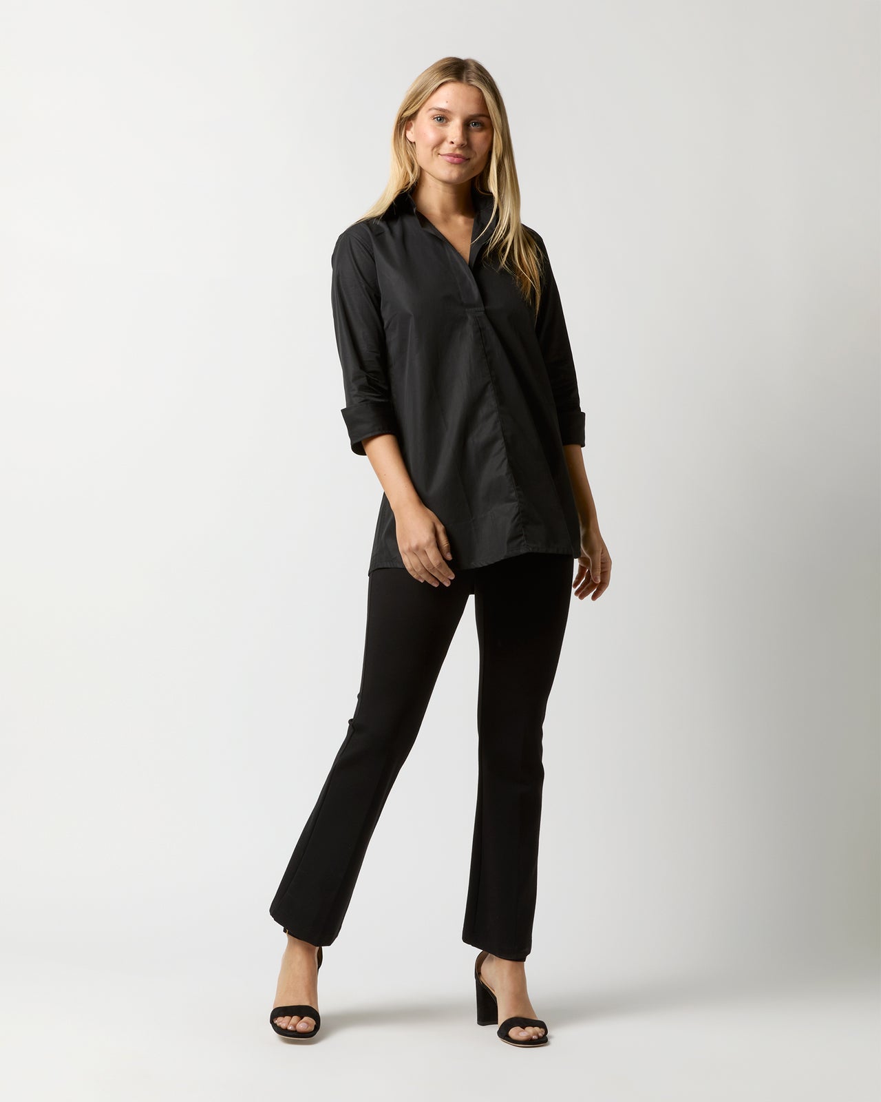 Designer Tunic in Black Poplin