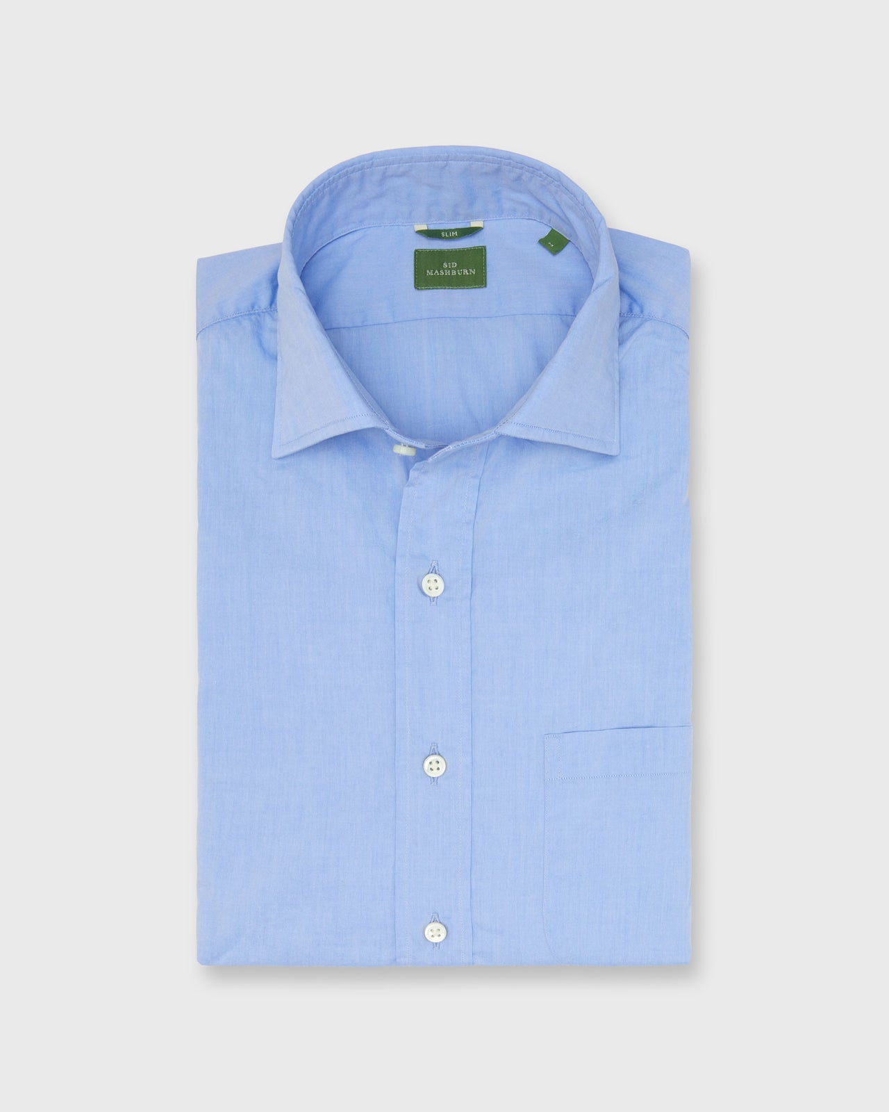 Slim-Fit Spread Collar Sport Shirt in Light Blue Chambray - M by Sid Mashburn Slim-Fit Spread Collar Sport Shirt in Light Blue Chambray - M by Sid Mashburn