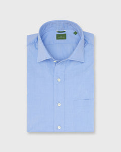 Slim-Fit Spread Collar Sport Shirt in Light Blue Chambray