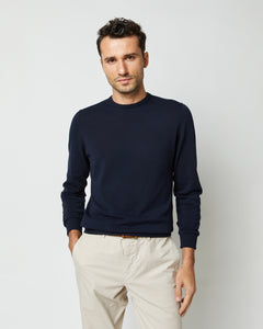 Crewneck Sweater in Navy Cotton