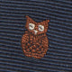 Silk Faille Club Tie in Navy/Brown Owl