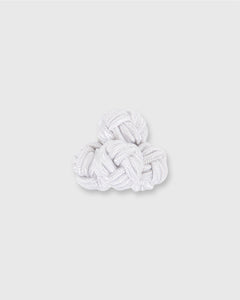 Small Silk Knot Cufflinks in White