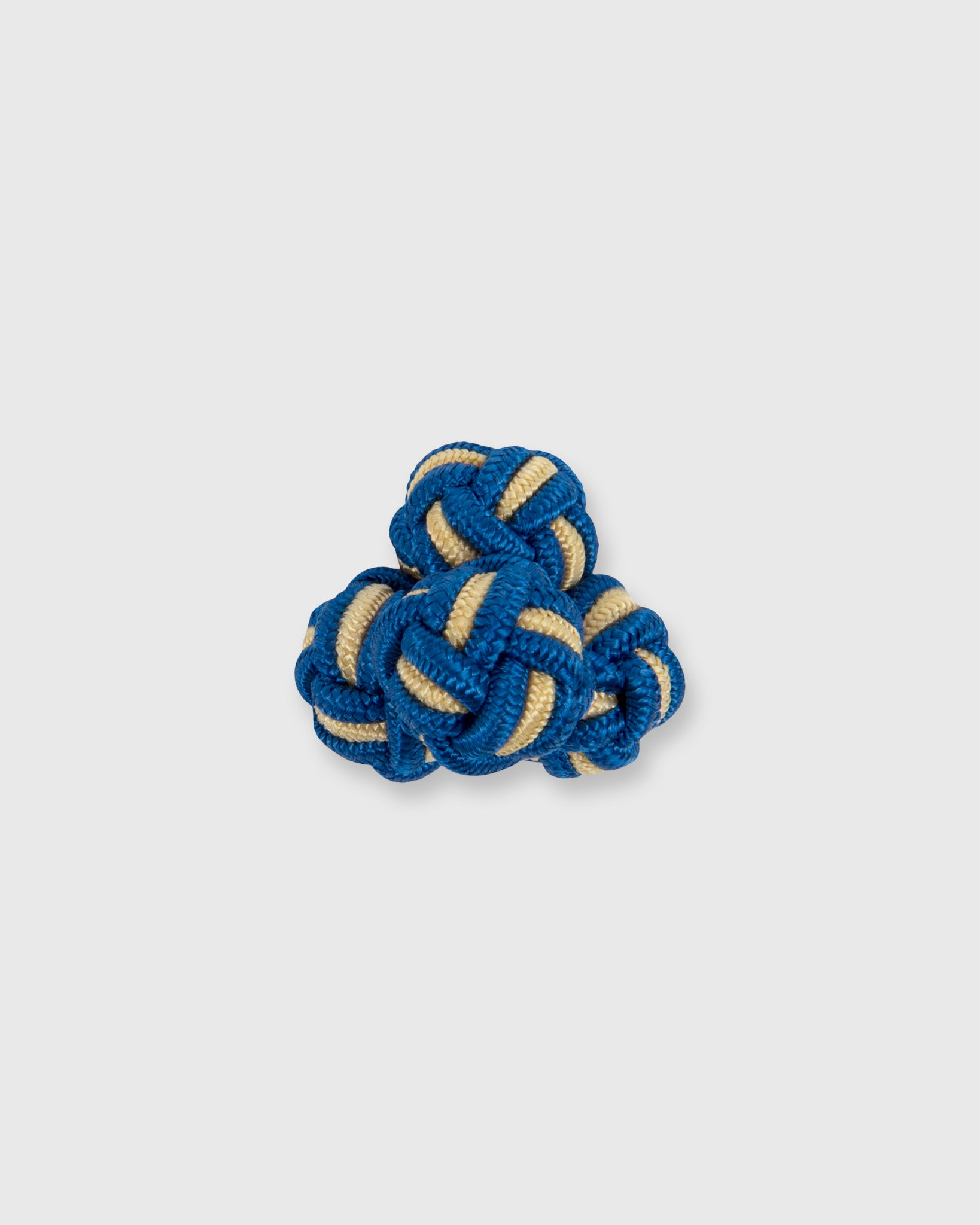 Small Silk Knot Cufflinks in Blue/Yellow