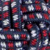 Small Silk Knot Cufflinks in Navy/Red Small Weave